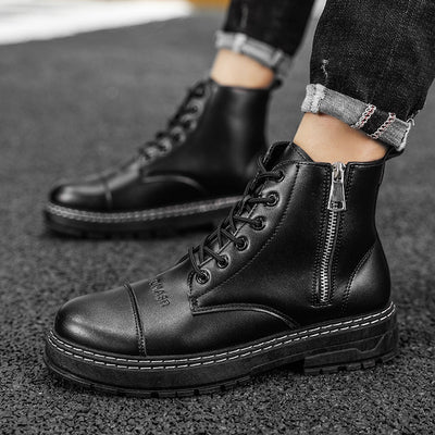 Side Zipper Style Letters Men Boots