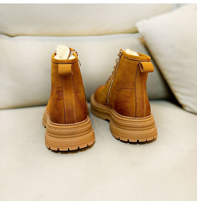 Sheepskin Fur Snow Boots For Men