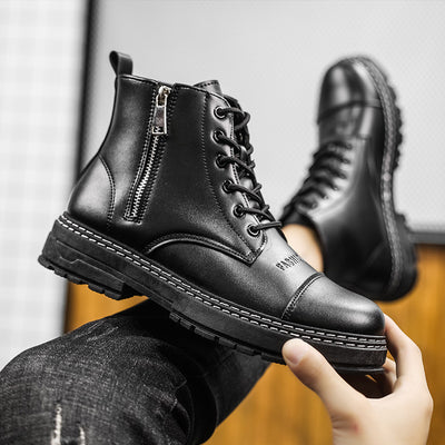 Side Zipper Style Letters Men Boots