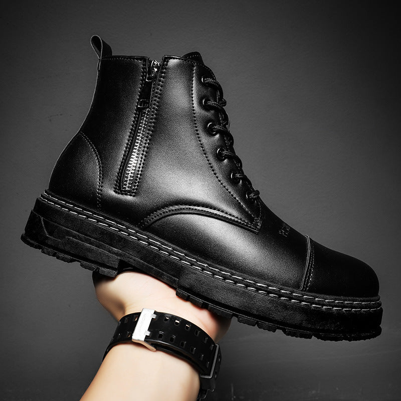 Side Zipper Style Letters Men Boots